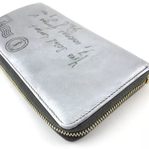 Authenticity guaranteed SAINT LAURENT Long Wallet Y Mail Leather USED - Picture 4 of 9